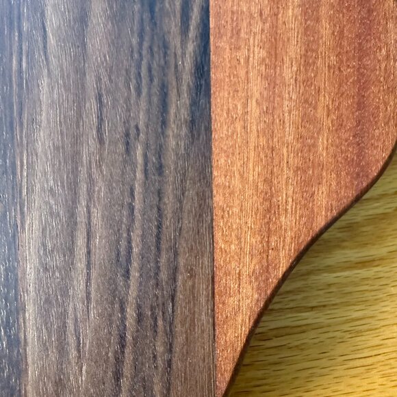 Hamsa Cutting Board Mixed Hardwoods Handcrafted Reversible Judaica Challah Board - Picture 6 of 7